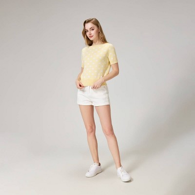Women's Short Sleeve Crewneck Jacquard Sweater - Wild Fable™