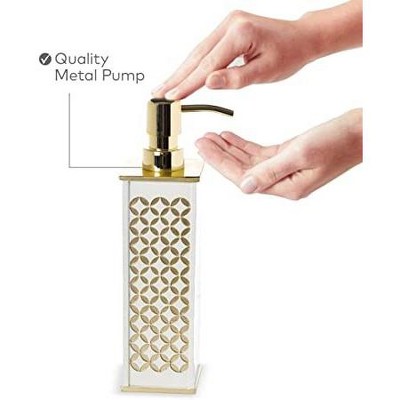 White and Gold Diamond Lattice 4-Piece Bathroom Accessories Set