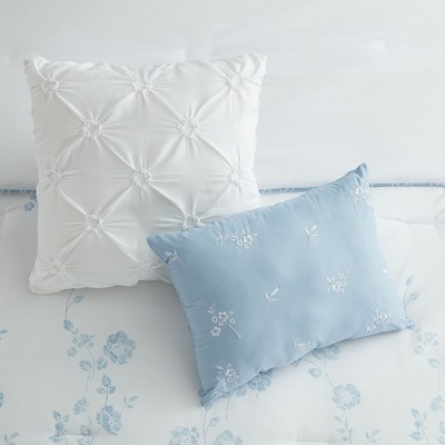 Adeline King Size Blue Floral Comforter Set