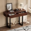 HDZNVF Solid Wood Entryway Table with Fluted Design, Retro Minimalist Console Table with Storage - 2 of 4