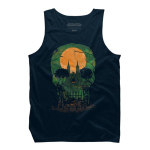 Men's Design By Humans Skull Grave By designpro44 Tank Top - 1 of 3