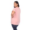 Plus Size Crisscross Neck Short Sleeve Top - White Mark - 3 of 4