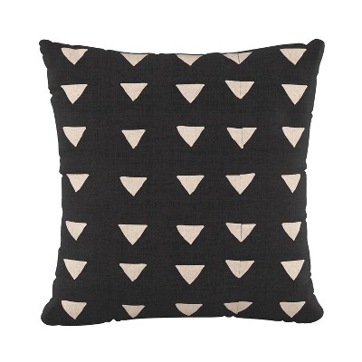 Triangle Square Throw Pillow Black/White - Skyline Furniture: Cotton Cover, Zipper Closure, Indoor Use