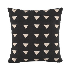 Triangle Square Throw Pillow Black/White - Skyline Furniture: Cotton Cover, Zipper Closure, Indoor Use - 1 of 4