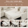 TIRAMISUBEST 117*90''/107"*85'' Modular Sectional Chenille Pull Out Sofa Bed with Flip-up Table Panel, Storage Ottoman, 6 Pillows Free Combination - 3 of 4