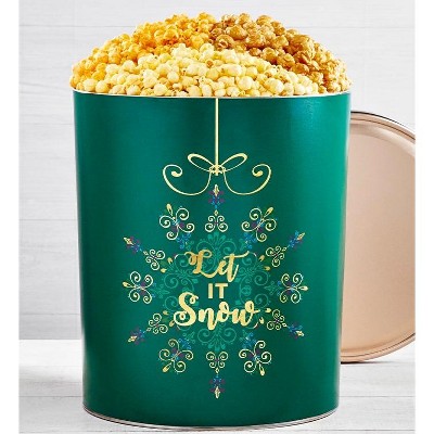 The Popcorn Factory Let it Snow 3.5 Gallon 4-Flavor Popcorn Tin