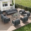 LayinSun 7 Piece Outdoor Furniture Set with Coffee Table, Modern Rope Woven Patio Conversation Sofa Set with Olefin - 2 of 4