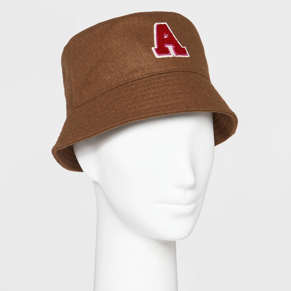 Women's Bucket Hat with Varsity Letter - Wild Fable Brown