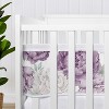 Sweet Jojo Designs + BreathableBaby Girl Breathable Mesh Crib Liner Pad Peony Floral Garden Lavender Purple and Ivory - 4 of 4