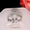 Zaire Statement Ring Created Fire Opal Clear CZ Womens Ginger Lyne Collection - image 2 of 4