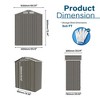 Gulches 5X3 FT Compact Metal Outdoor Storage Shed Waterproof Peaked Roof, Lockable Door, Anti-Rust Tool Shed - 3 of 4