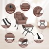 Lazy Chair with Ottoman - Modern Living Room Chairs for Small Spaces, Ergonomic Reading Chair with Armrests - 4 of 4
