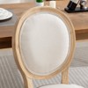 HDZNVF Set of 2 French Style Solid Wood Frame Antique Painting Linen Fabric Back Dining Chair, Beige - 2 of 4