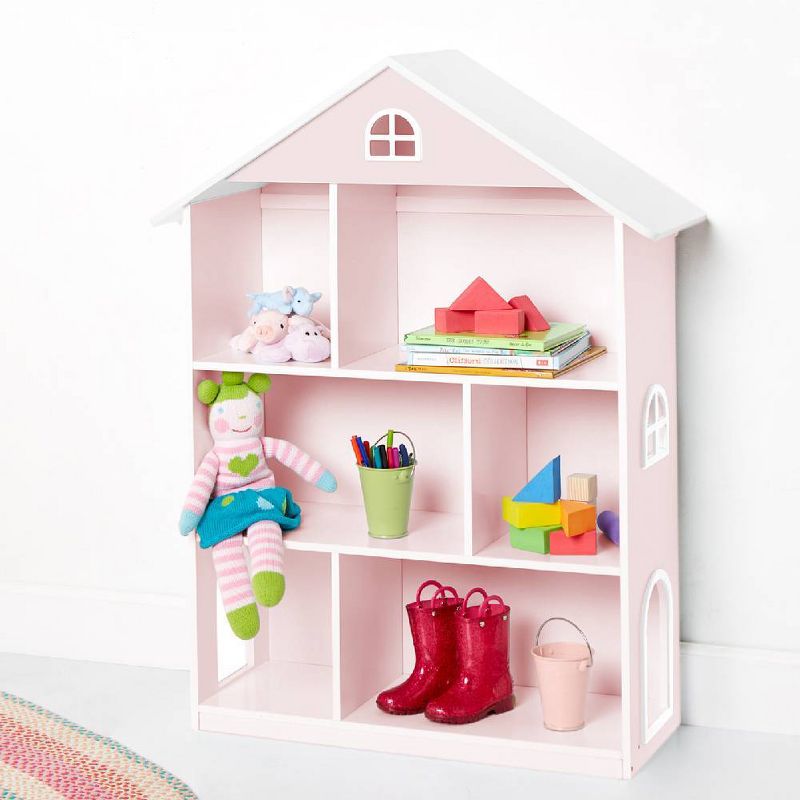 WildKin Dollhouse Kids&#39; Bookcase Pink, 3 of 5