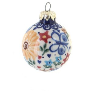 Blue Rose Polish Pottery Vena Small Christmas Ball - 1 of 1