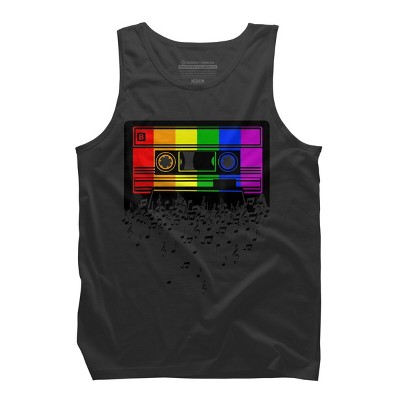 Adult Design By Humans Pride Rainbow Flag Music Note Cassette By Avocato Tank Top