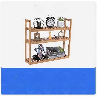 Bamodi Brown Bamboo 3-Tier Multi-Shelves Bathroom Rack