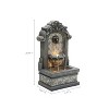 LuxenHome 27" H Gray Resin Classic Wall Freestanding Outdoor Water Fountain with Lights - 4 of 4