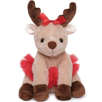 Bearington Dazzling Dancer Ballerina Doll Plush, 13 Inch Reindeer Stuffed Animal, Christmas Dolls for Girls Gift for Kids