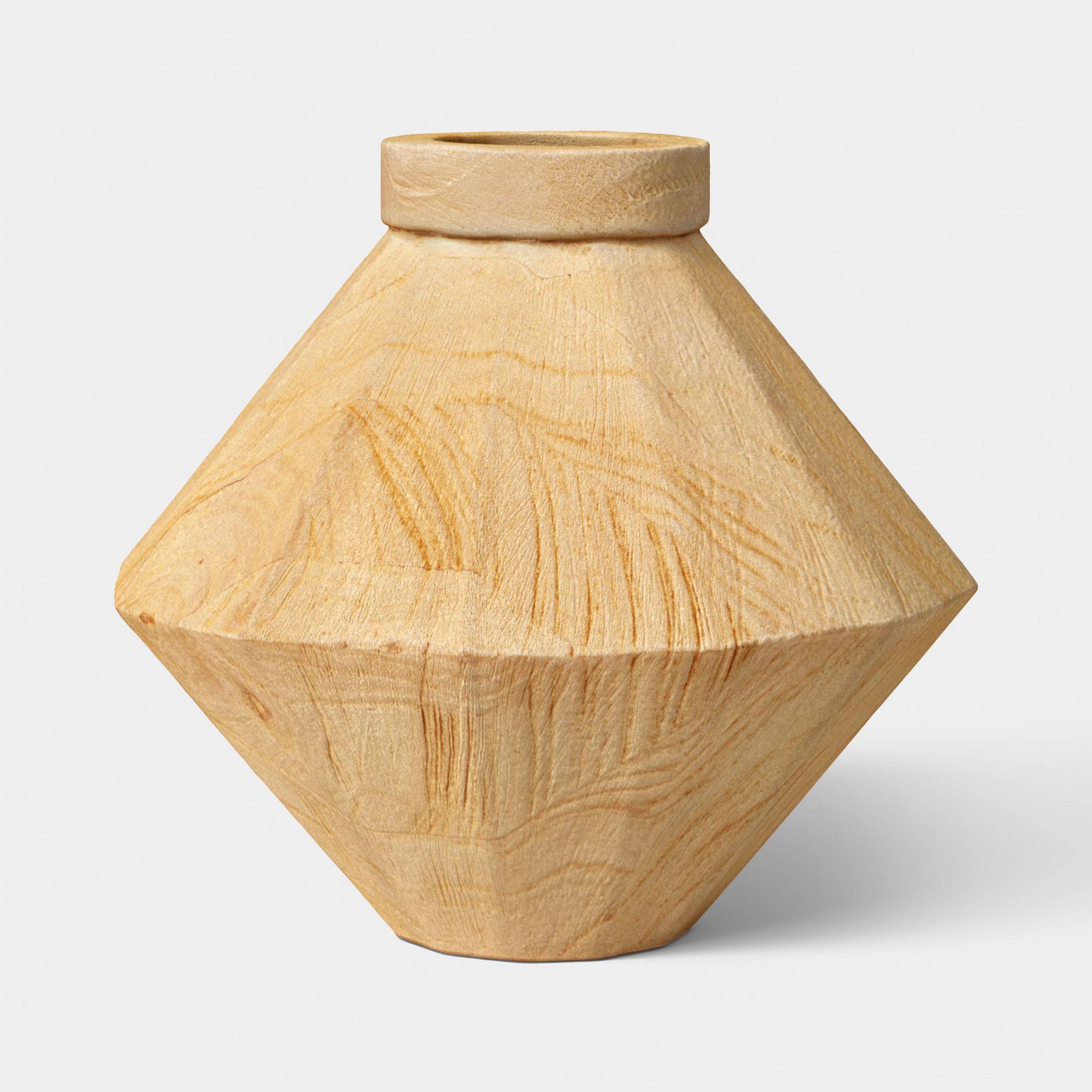 Short Bleached Wood Vase - Threshold™