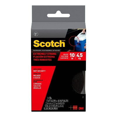 Scotch 1" x 4' Extreme Fasteners Black