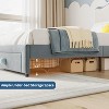 Upholstered Twin Bed Frame with Storage Drawer & Scallop Headboard, Princess Platform Bed Frames for Kids Girls, Wooden Slats Support - 4 of 4