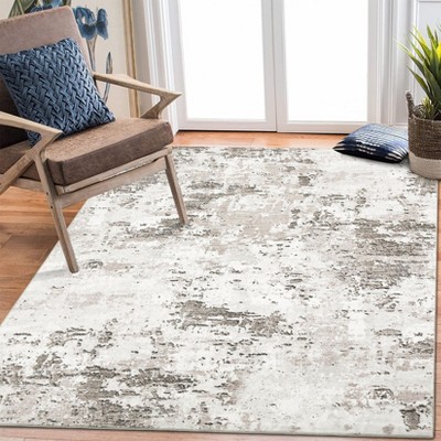 Machine Washable Living Room Rug Bedroom Rug 4x6 Modern Abstract Rug Stain Resistant Carpet With Non Slip Backing Low Pile Rug For Dining Room