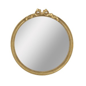FONTOI Round Decorative Wall Mirror with Intricate Frame Design and Artistic Baroque Accent for Bedroom or Living Spaces, Gold, 30"*1.6"*32.1" - 1 of 4
