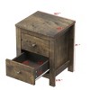 NicBex Set of 2 Nightstand with 2 Drawers,18.1 inch  Side Table with Retro Design and Storage Space,Bedside Table for Bedroom,Living Room,Gray/Brown - 3 of 4