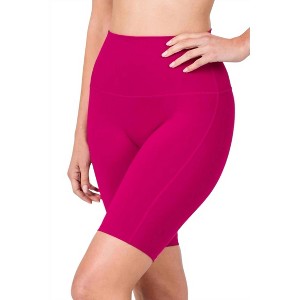 Women's Athletic High Waist Biker Shorts - ZENANA - 1 of 3