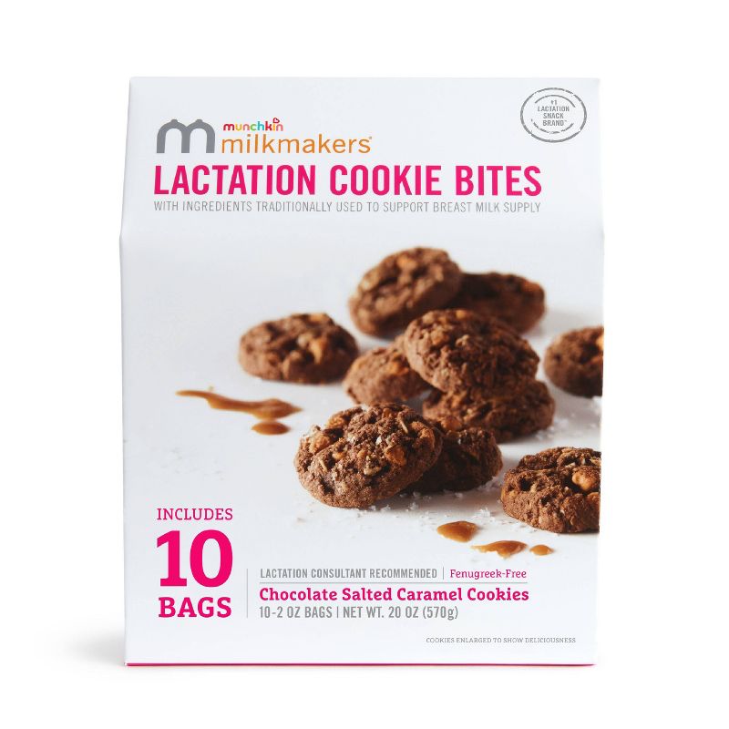 Munchkin Milkmakers Lactation Cookie Bites - Chocolate Salted Caramel - 20oz/10ct, 1 of 7