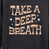 Women's - Instant Message - Take A Deep Breath Lightweight French Terry Wide Neck Long Sleeve Graphic Shirt - 2 of 4