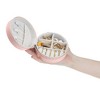 Unique Bargains Round Portable PU Leather Travel Jewelry Box for Girls' Birthday Gifts for Earring Necklace - 4 of 4