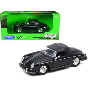 Porsche 356A Speedster Soft Top Black "NEX Models" Series 1/24 Diecast Model Car by Welly - 1 of 3