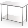 Multiple Sizes Stainless Steel Commercial Prep Table with Adjustable Undershelf, 2-Tier Metal Table for Kitchen, Restaurant, Home, Garage - 2 of 4