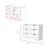 Lyngins Modern 4-Drawer Dresser with 2 Cabintes,Chest of Drawers with Free Handle Design,Storage Furniture for Bedroom,Living Room - 3 of 4