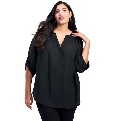 Avenue Women's Plus Size Jay Pleat Blouse
