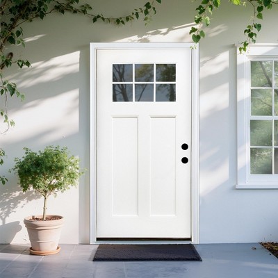 New Design Fiberglass Composite Door Right Hand Inswing Entrance Door White Exterior Front Entry Doors With 4-9/16 Frame