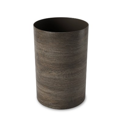 Umbra Treela Can 4.75gal Barnwood: Small Indoor Brown Trash Can, Open Top, Polypropylene, 14.4" Height, 10" Width