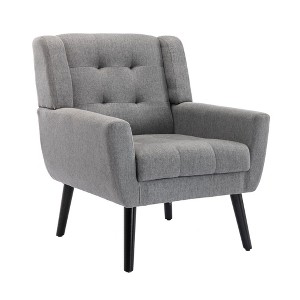 NicBex Accent Chair Modern Soft Upholstered Armchair,Single Sofa Chair with Metal Legs for Bedroom,Living Room - 1 of 4