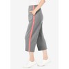 Woman Within Plus Size Petite Side-Stripe Cotton French Terry Capri - 4 of 4