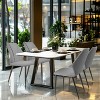Set of 2 Upholstered Dining Room Chair with Microfiber PU Leather Cover Kitchen High Back Armless Side Chairs for Dining Rooms - 3 of 4