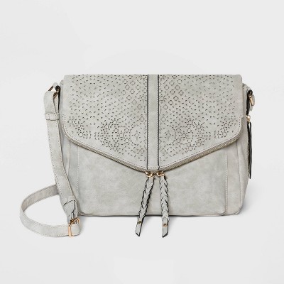 light gray crossbody bag