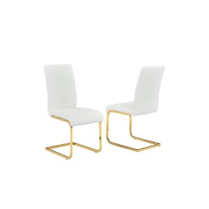 Best Master Furniture,Alison Faux Leather Chrome Dining Side Chair (Set of 2) - 1 of 2