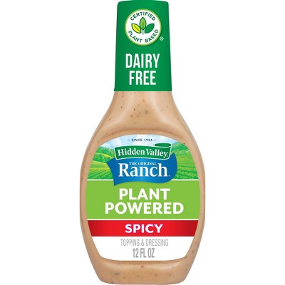 Hidden Valley Plant Vegan Powered Dairy Free Spicy Ranch Salad Dressing ...