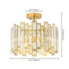 Rennnsan Imbria 14" W 5 - Light Rectangle Crystal Modern Glam Dimmable Semi Flush Mount in Gold - 3 of 4