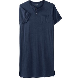 KingSize Men's Big & Tall Short-Sleeve Jersey Henley Nightshirt - 1 of 4