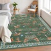 Washable Modern Farmhouse Area Rug with Butterflies Flowers Print, Botanical Low Pile Soft Large Carpet for Home Decor - 3 of 4