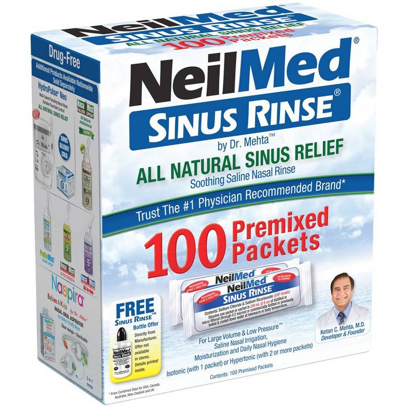 NeilMed Sinus Rinse Regular Refill Packets - 100ct, 2 of 7