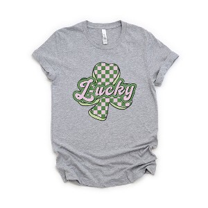 Simply Sage Market Women's Lucky Checkered Grunge Short Sleeve Graphic Tee - 1 of 4
